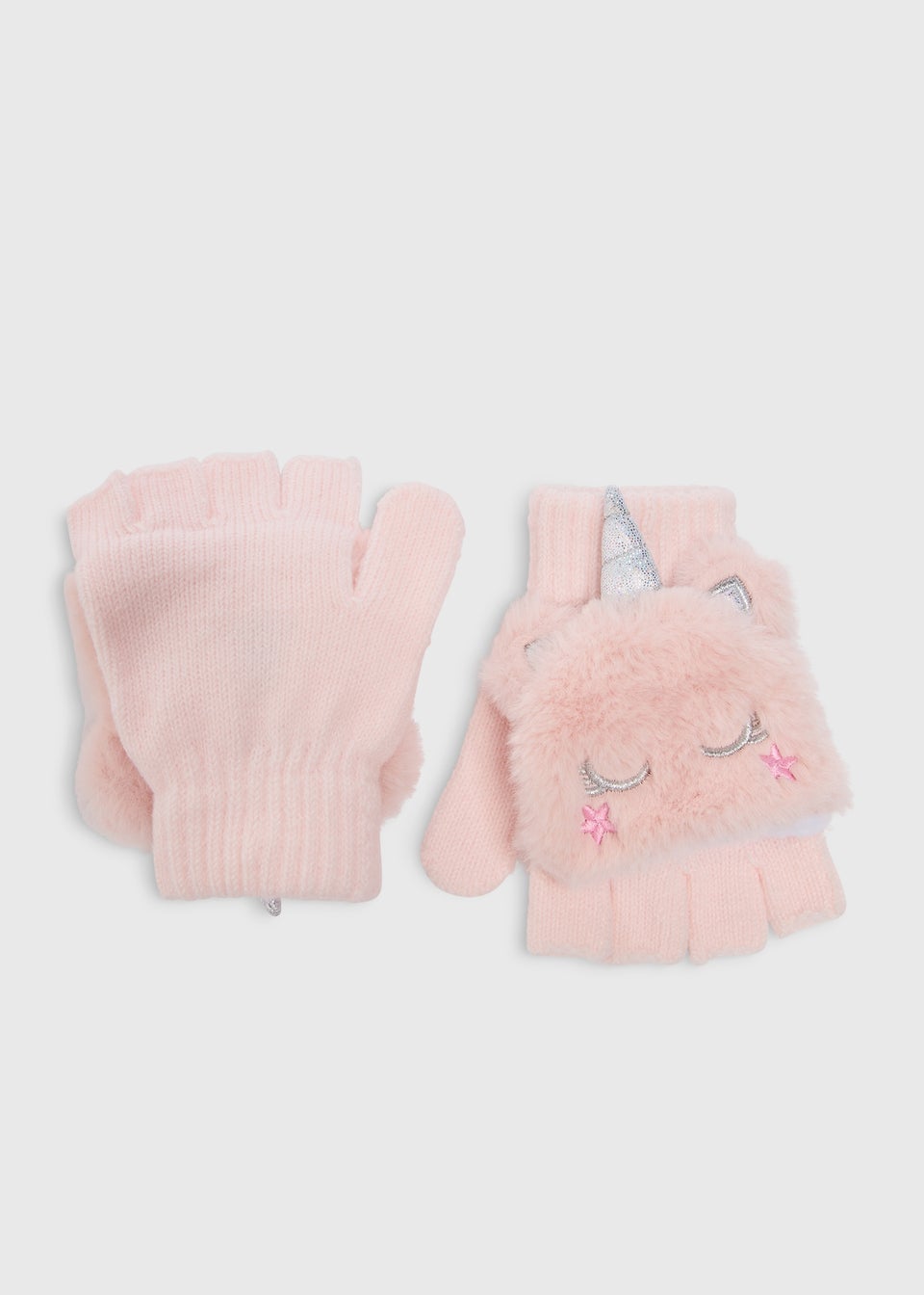 Girls Pink Unicorn Mittens Matalan