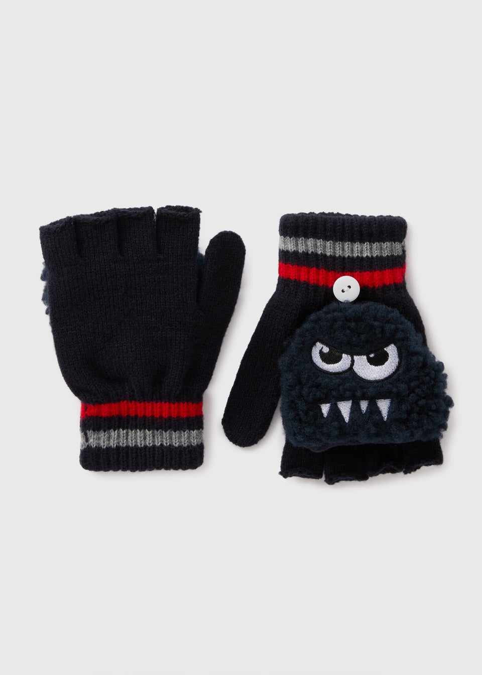 Kids Navy Novelty Stripe Mittens