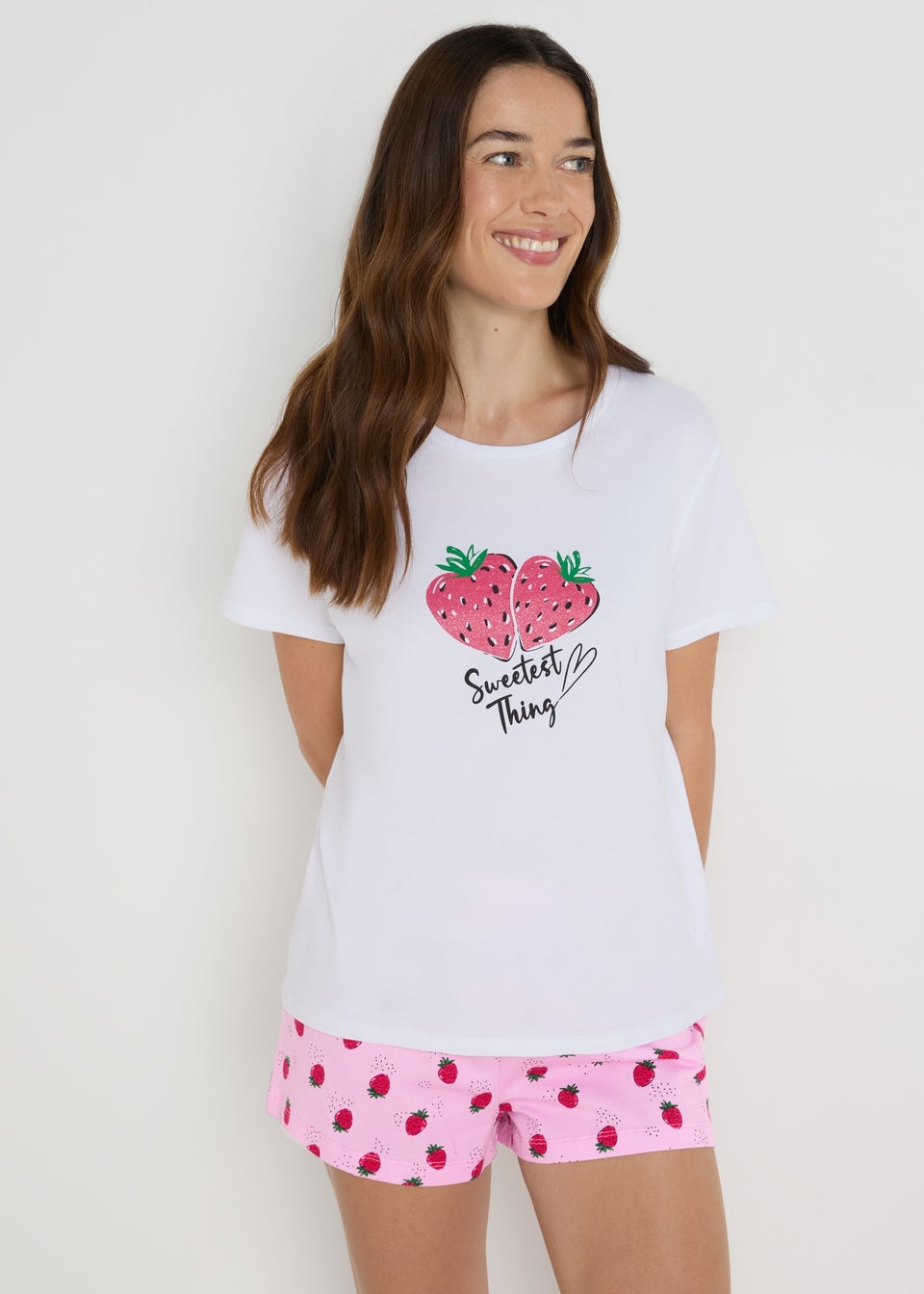 Pink Strawberry Pyjama Shorts Matalan