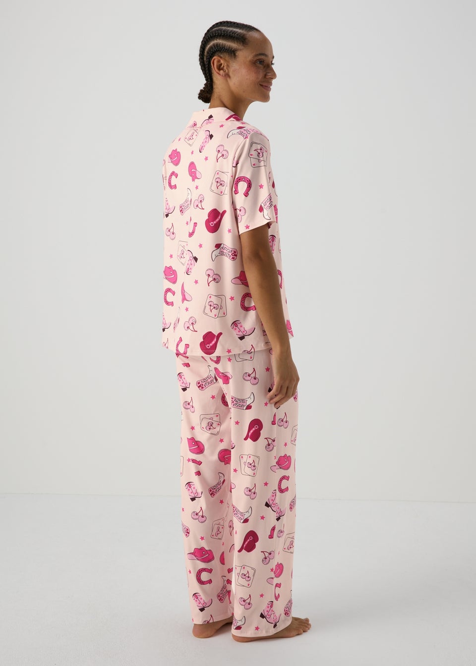 Pink Western Traditional Pyjama Set