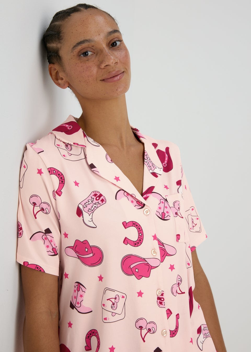 Pink Western Traditional Pyjama Set