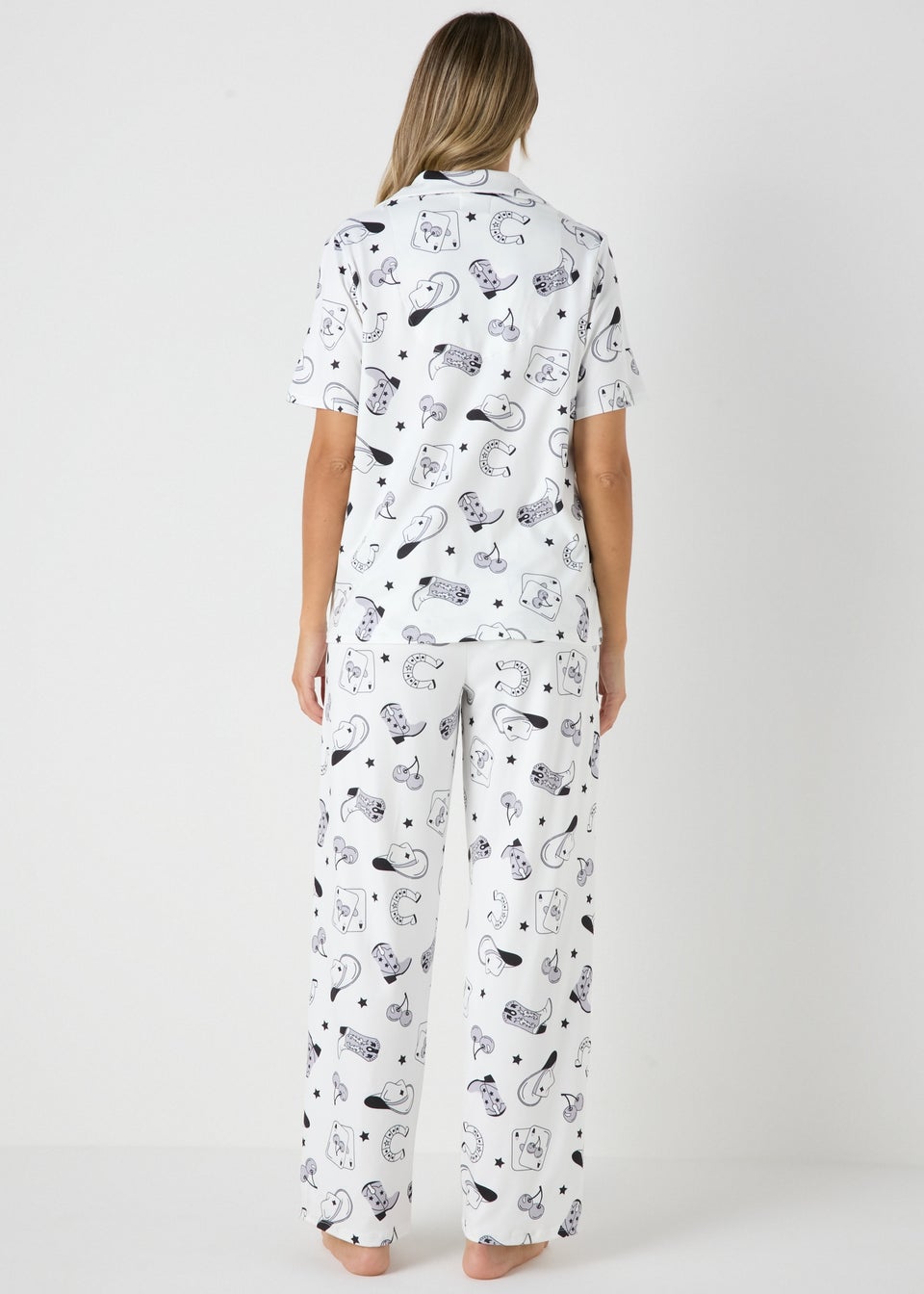Monochrome Western Traditional Pyjama Set Matalan