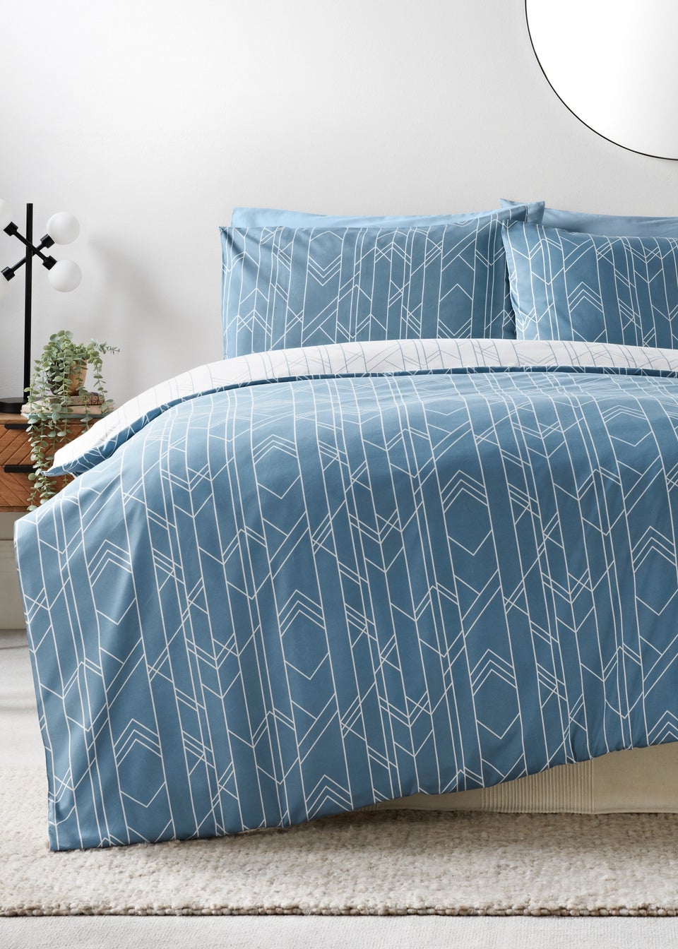 Blue Chevron Duvet Set