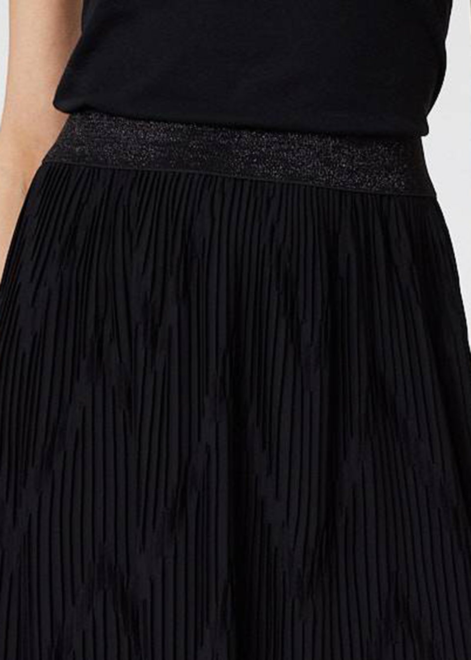 Izabel London Black Pleated High Waist A Line Midi Skirt