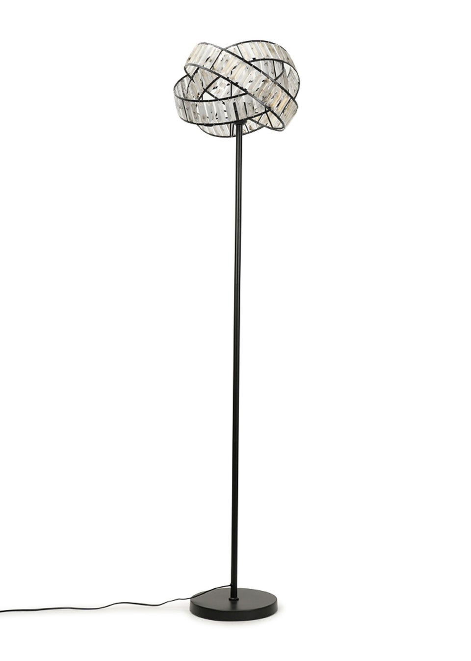 ValueLights Hudson Grey Metal Floor Lamp (159cm x 36.5cm x 36.5cm)