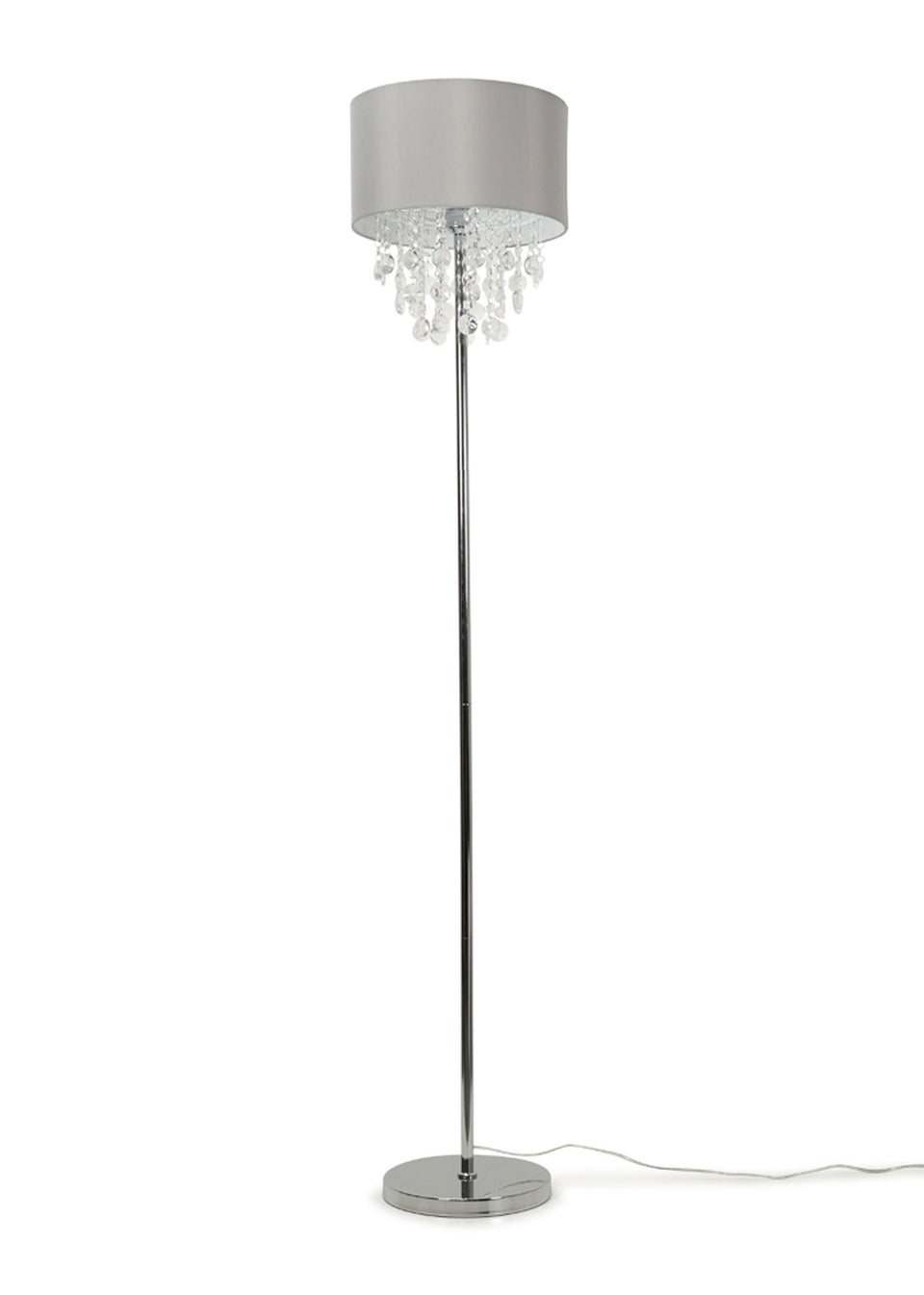 ValueLights Lulu Grey Metal Floor Lamp (159cm x 32.5cm x 32.5cm)