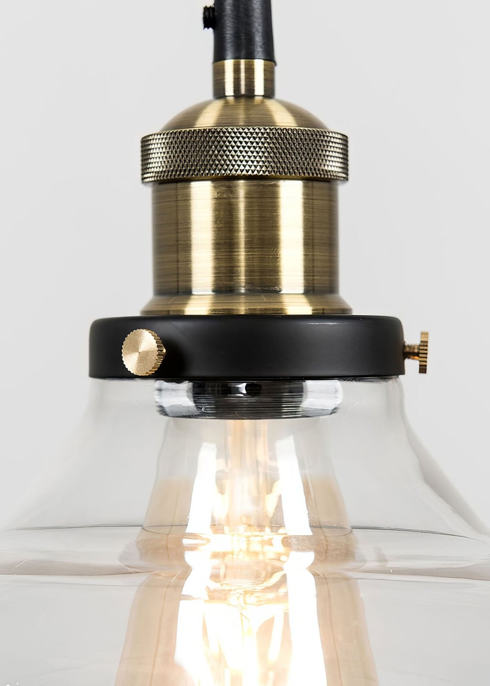 Wallace steampunk pendant with glass shade top