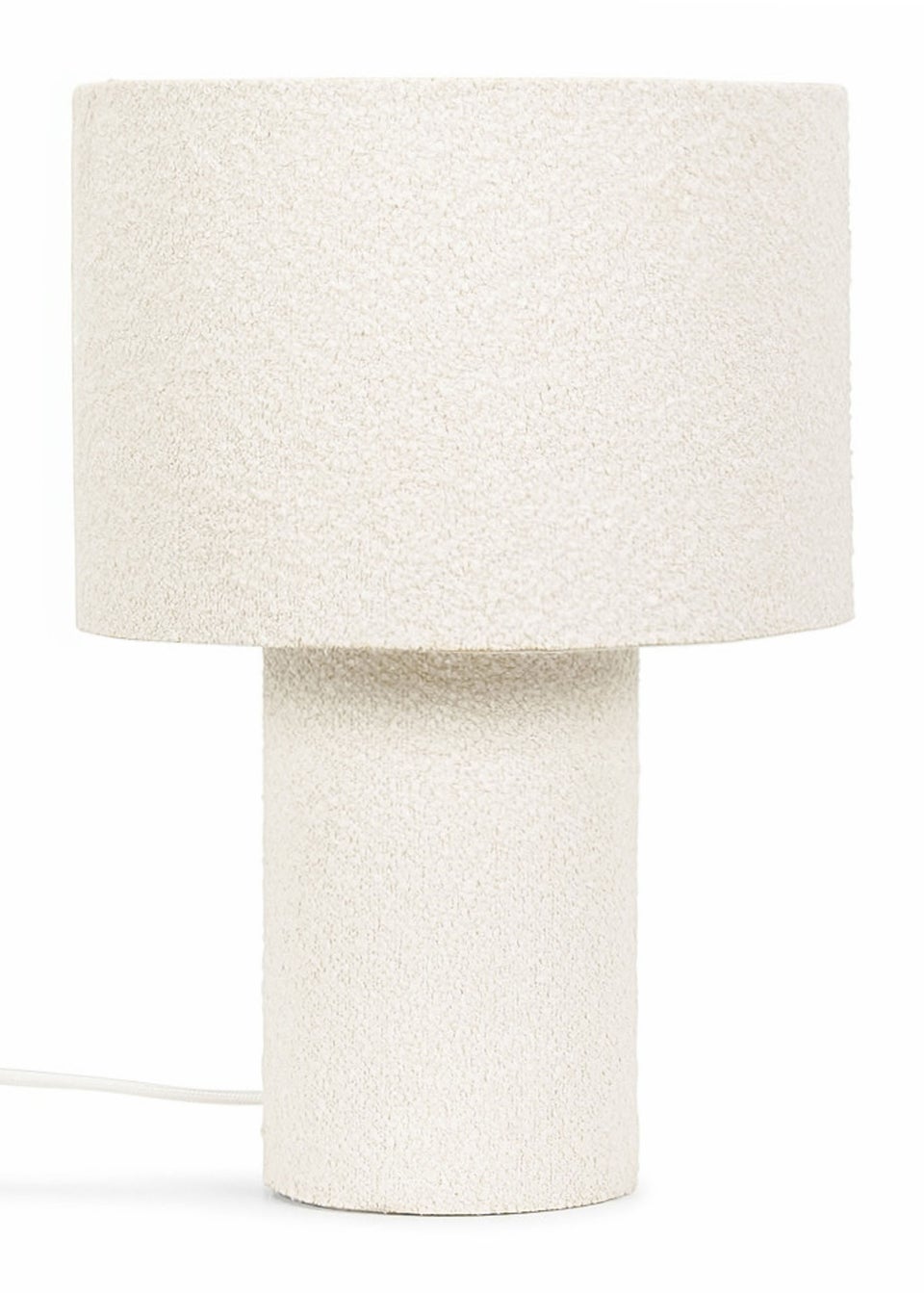ValueLights Ash Natural Boucle Table Lamp (32cm x 22cm x 22cm)