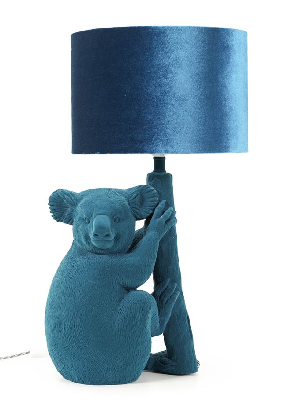 ValueLights Kevin Teal Velvet Koala Table Lamp (57.5cm x 30cm x 30cm)