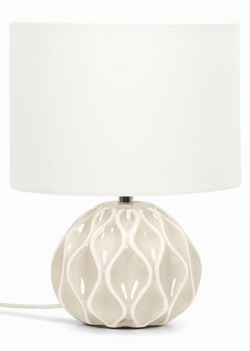 ValueLights Luca Natural Ceramic Table Lamp (30cm x 23cm x 23cm)