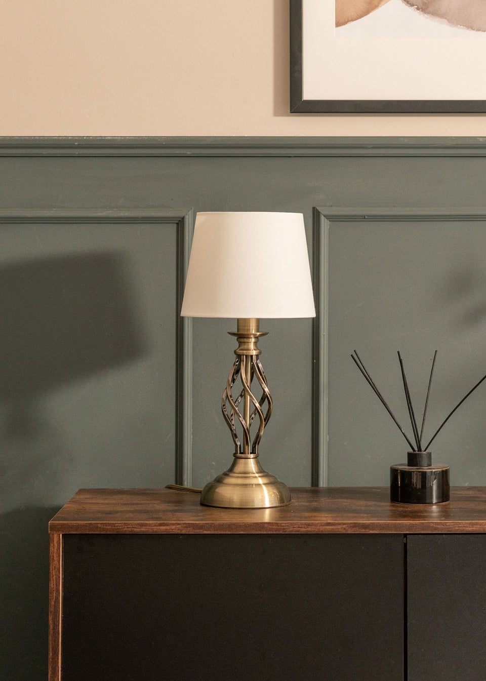 ValueLights Memphis Antique Brass Table Lamp (41cm x 19cm x 19cm)