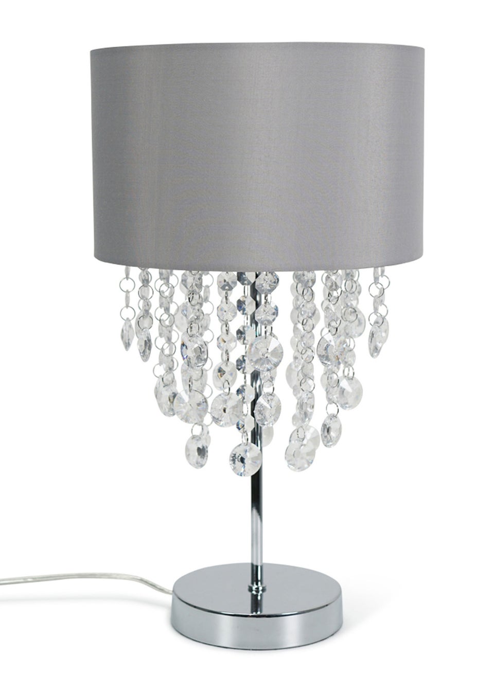 ValueLights Lulu Grey Metal Table Lamp (42.5cm x 24cm x 24cm)