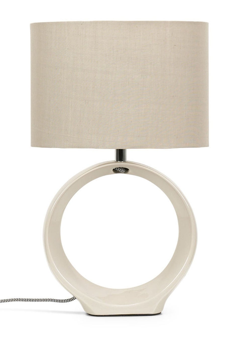 ValueLights Tia Natural Ceramic Table Lamp (39.5cm x 24cm x 15cm) - Matalan