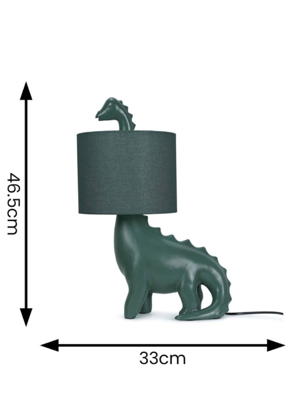 ValueLights Green Dinosaur Table Lamp (46.5cm x 33cm x 21.5cm)