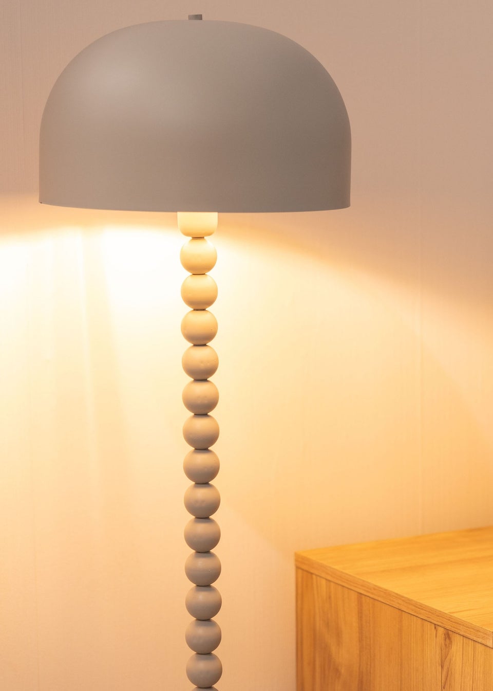 ValueLights Clement Grey Floor Lamp (145cm x 33cm)