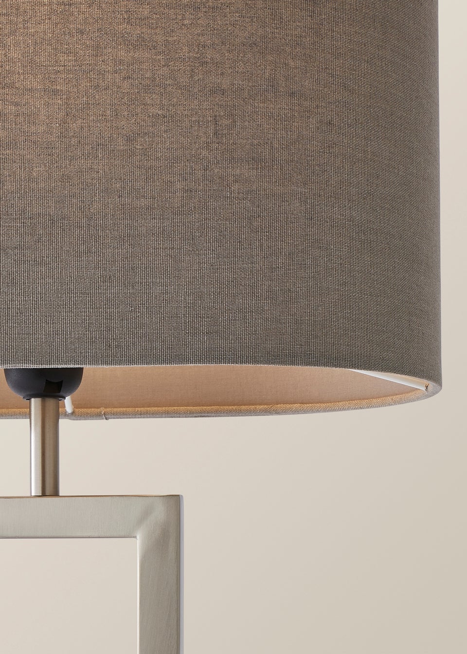 ValueLights Katniss Brushed Chrome Table Lamp (63cm x 36cm x 21cm)