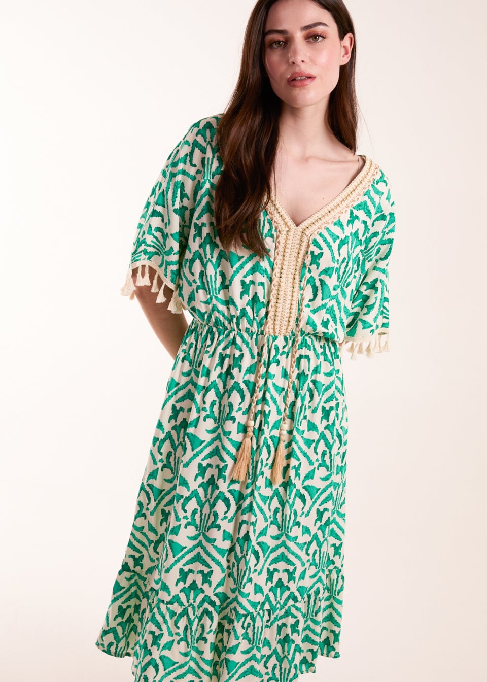 Blue vanilla green dress top