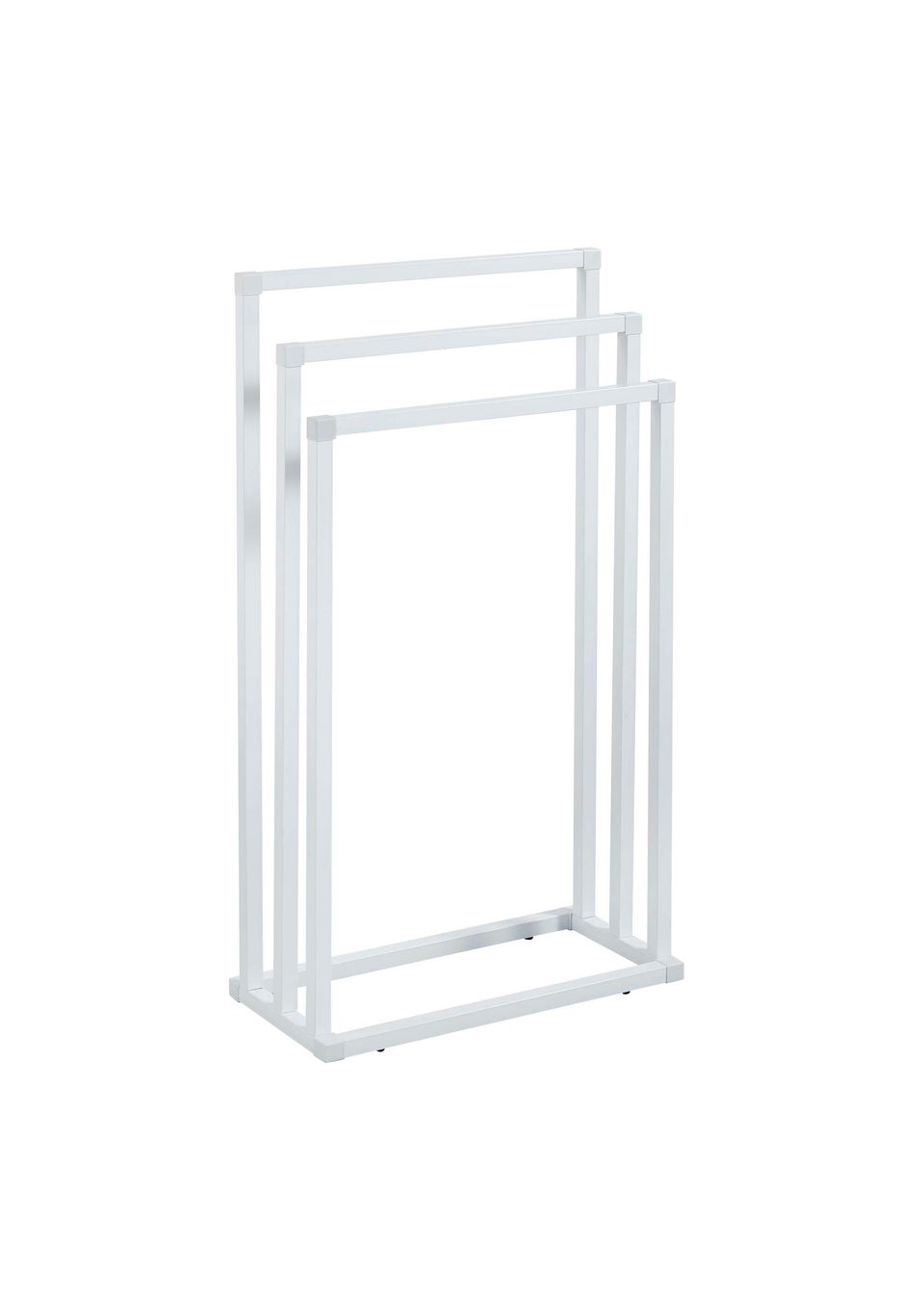 Lloyd Pascal 3-Rail Square Tube Towel Stand with Rectangular Base White