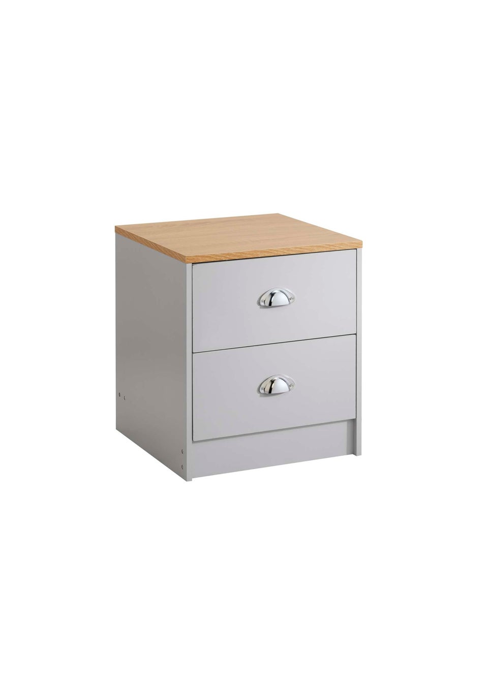 Lloyd Pascal Grey Linwood Two Drawer Bedside Table