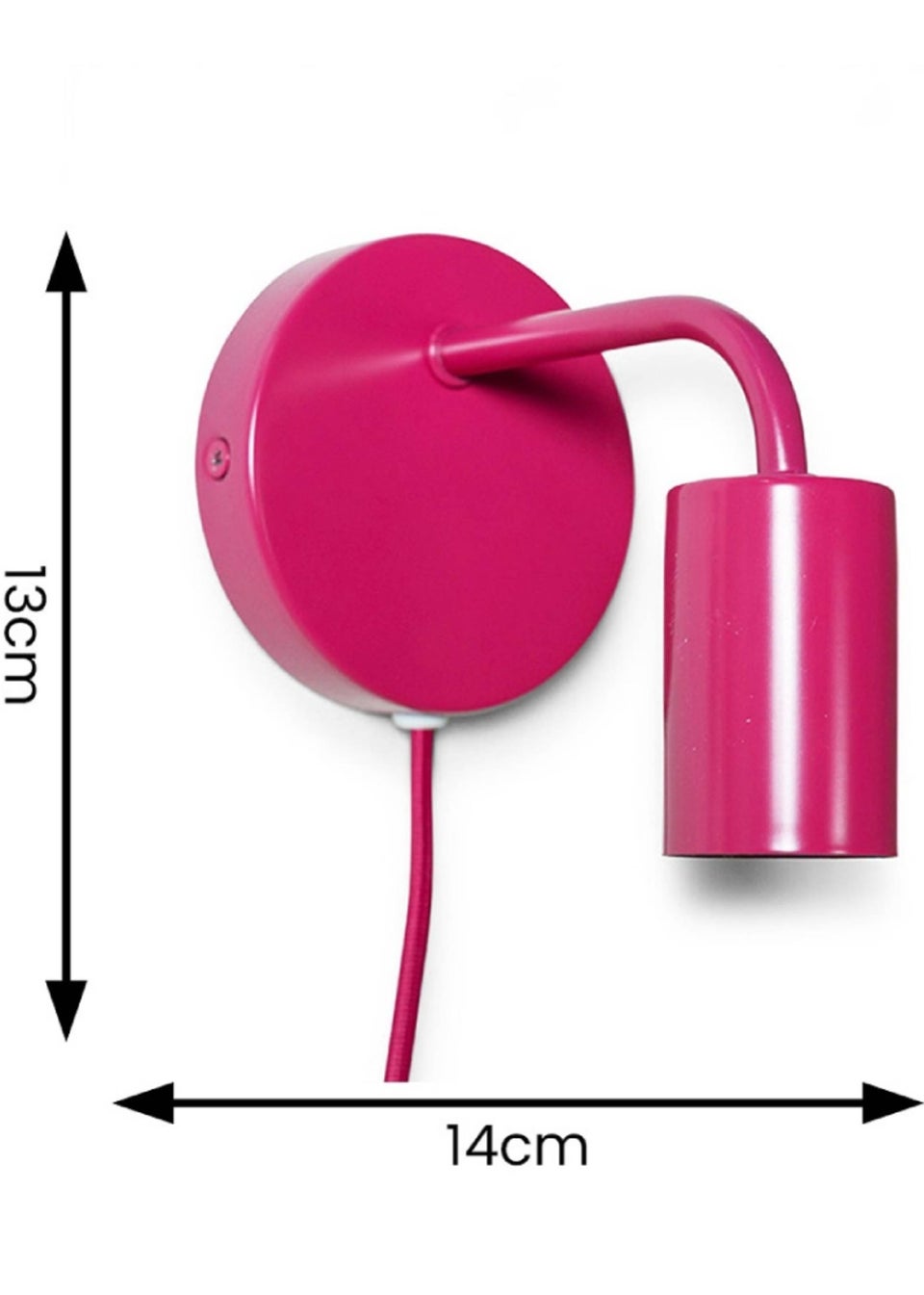 ValueLights Jordy Raspberry Colour Pop Plug In Wall Light (13cm x 14cm x 10cm)
