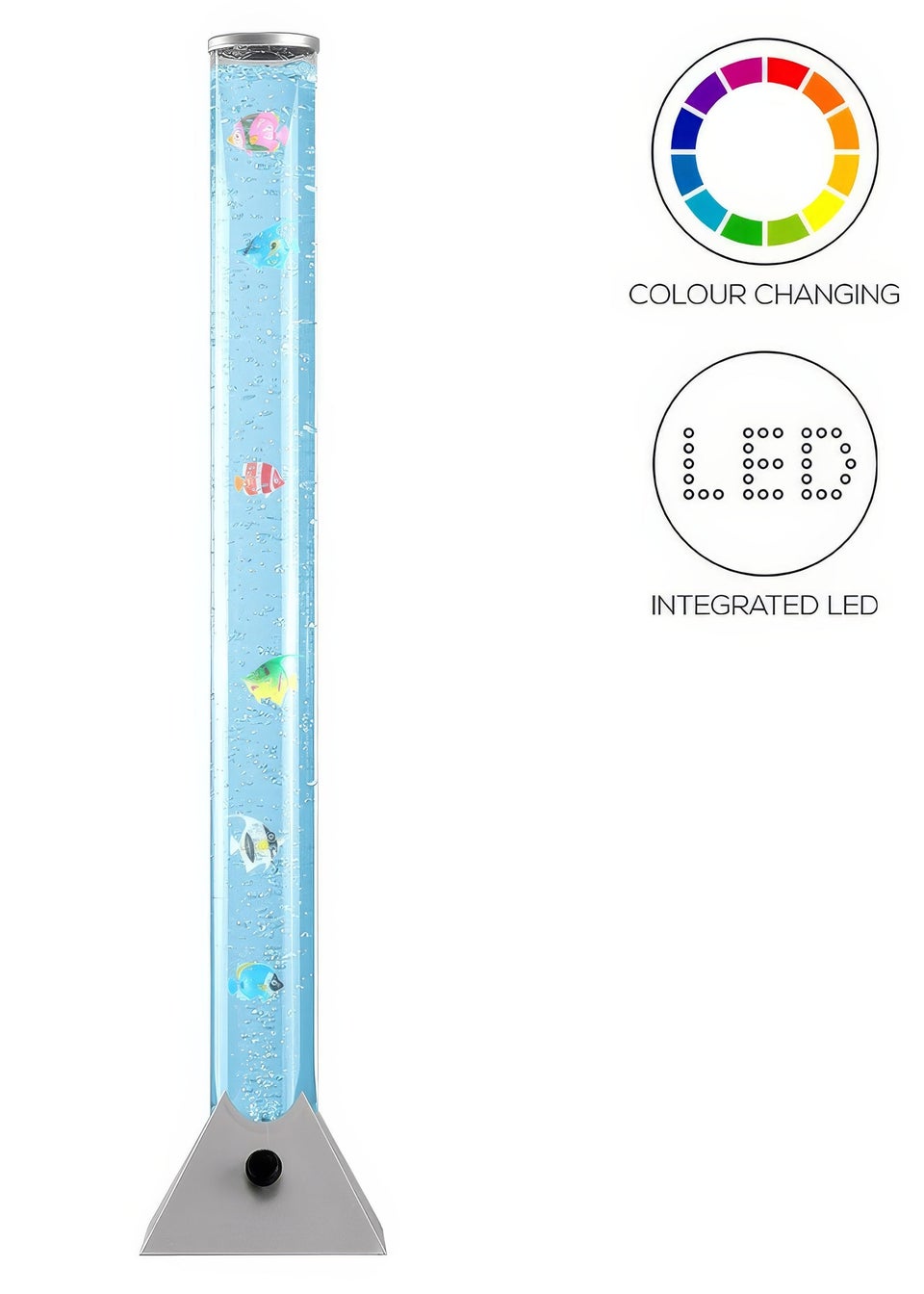ValueLights Silver LED Colour Changing Bubble Lamp 6 Fish (90.5cm x 18cm x 18cm)