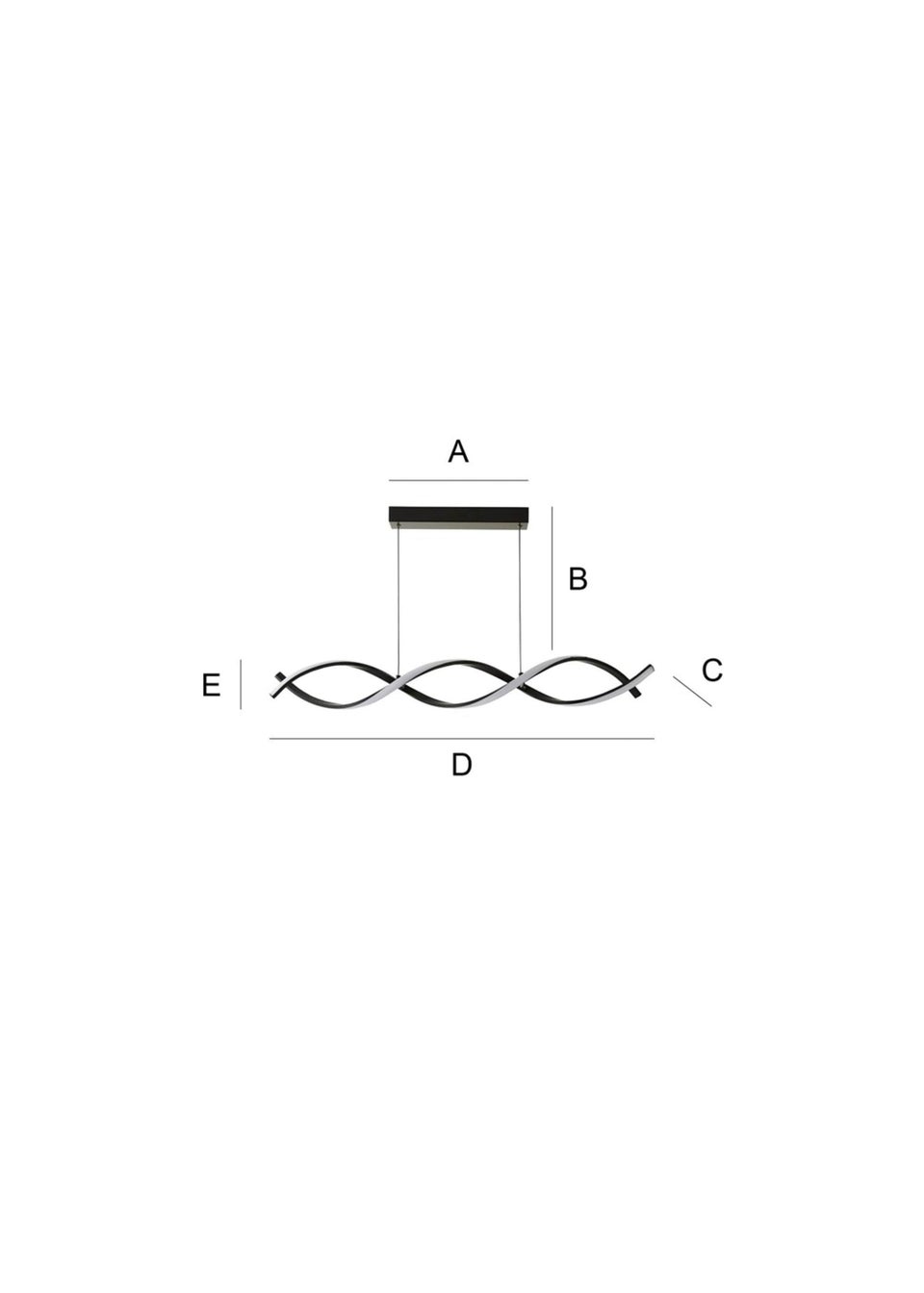 ValueLights Infinity Matt Black Double Twist LED Ceiling Light (100cm x 97cm x 11cm)