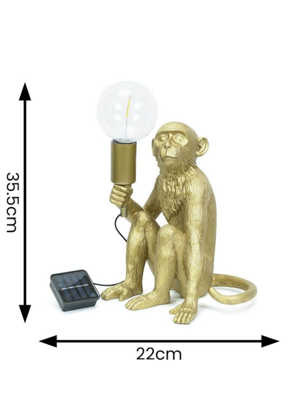 ValueLights Gold George Solar Light (35.5cm x 22cm x 23cm)