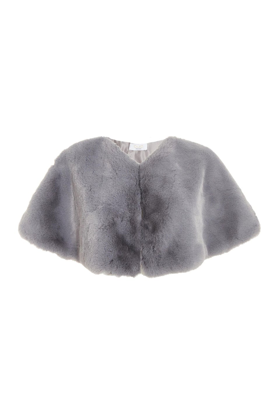 Quiz Grey Faux Fur Wrap