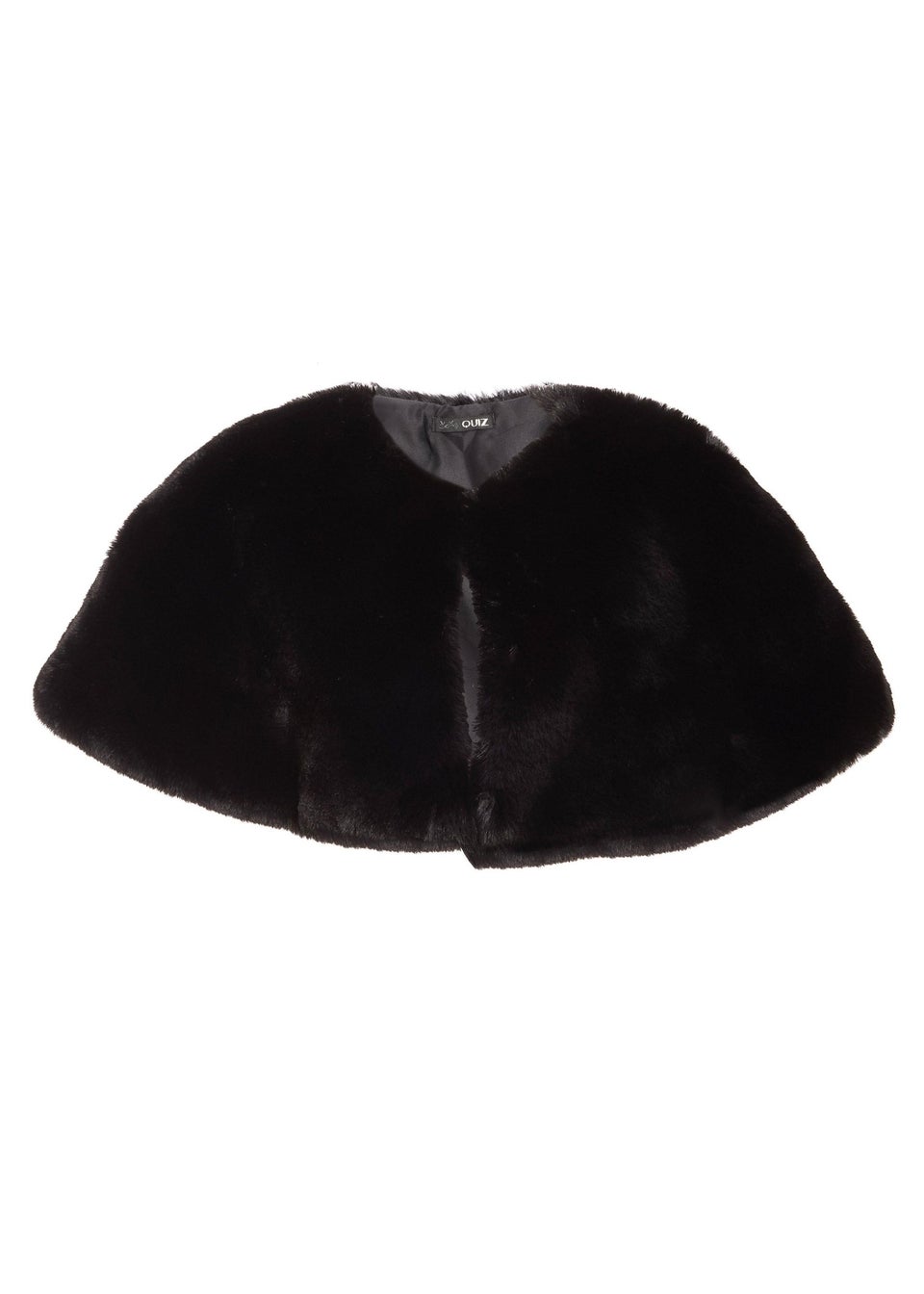 Quiz Black Faux Fur Wrap