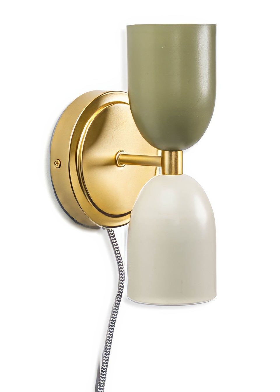 ValueLights Tate Up Down Plug In Gold Wall Light (23cm x 12cm x 12cm)