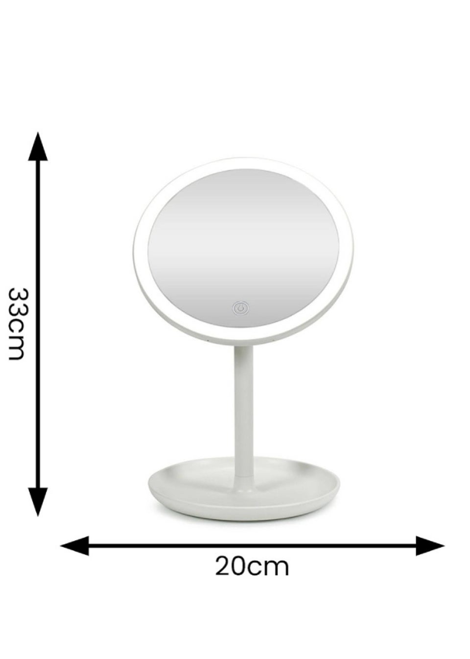 ValueLights White LED Make Up Mirror Bluetooth Speaker (33cm x 20cm x 18cm)