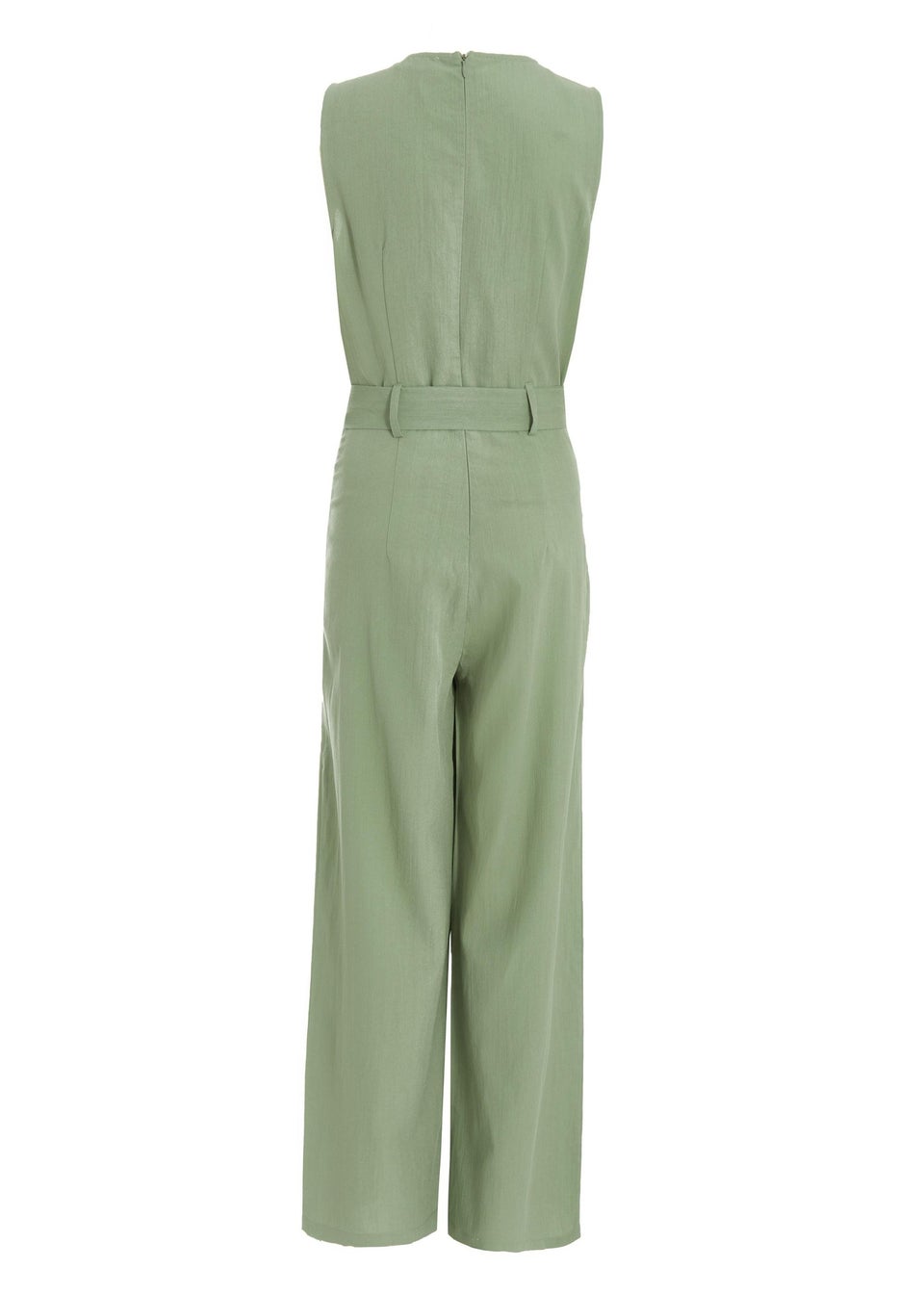 Quiz Green Linen Look Palazzo Jumpsuit