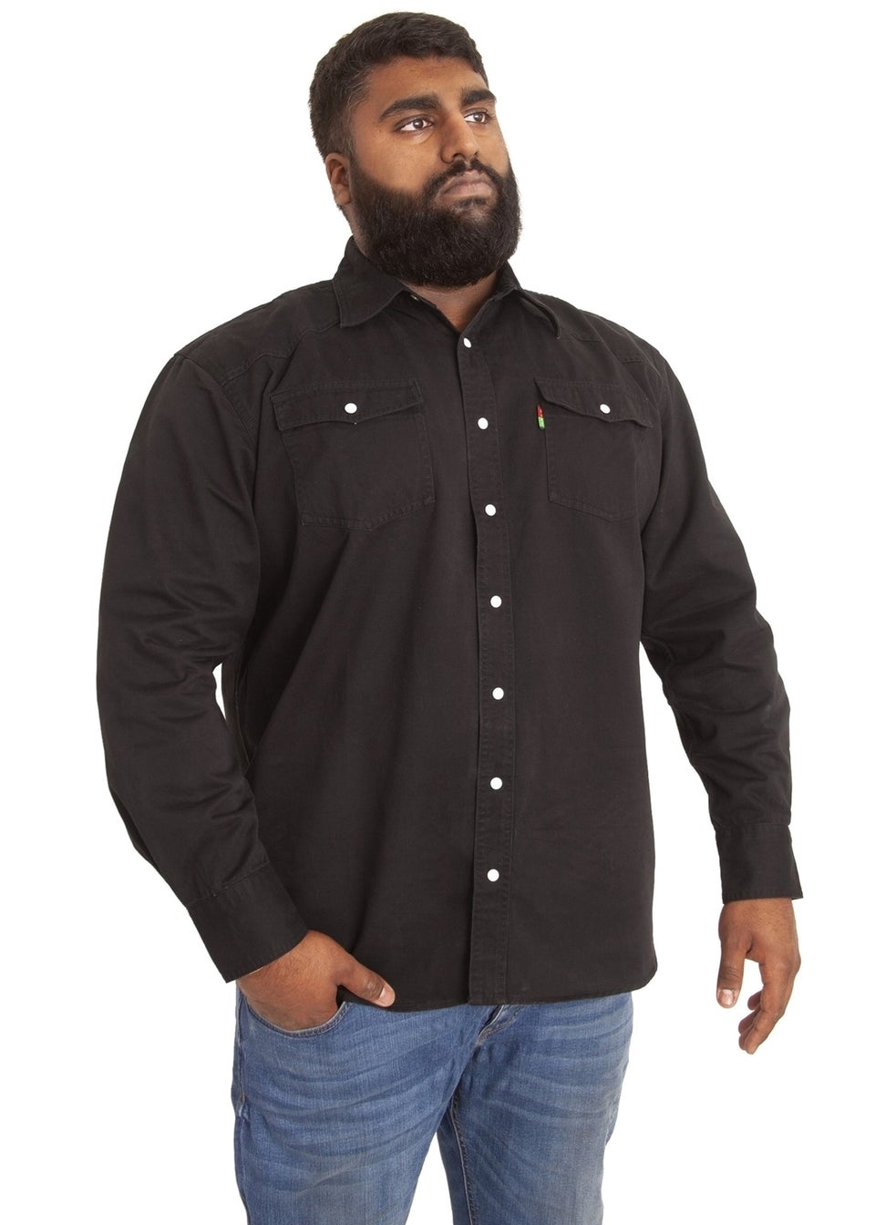 Duke Black Western Denim Kingsize Shirt
