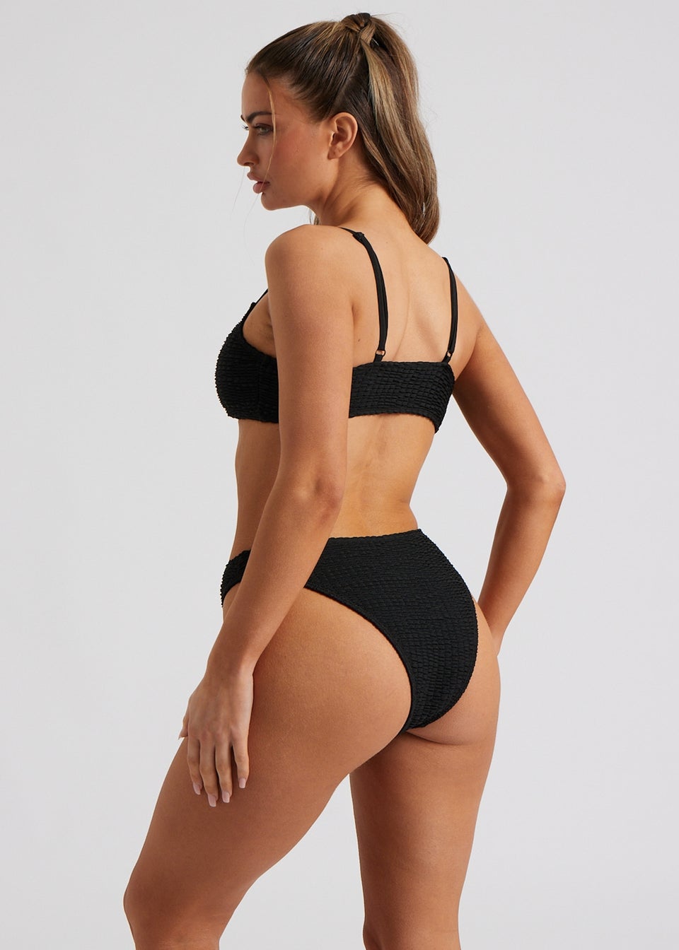 Plain black bikini shop
