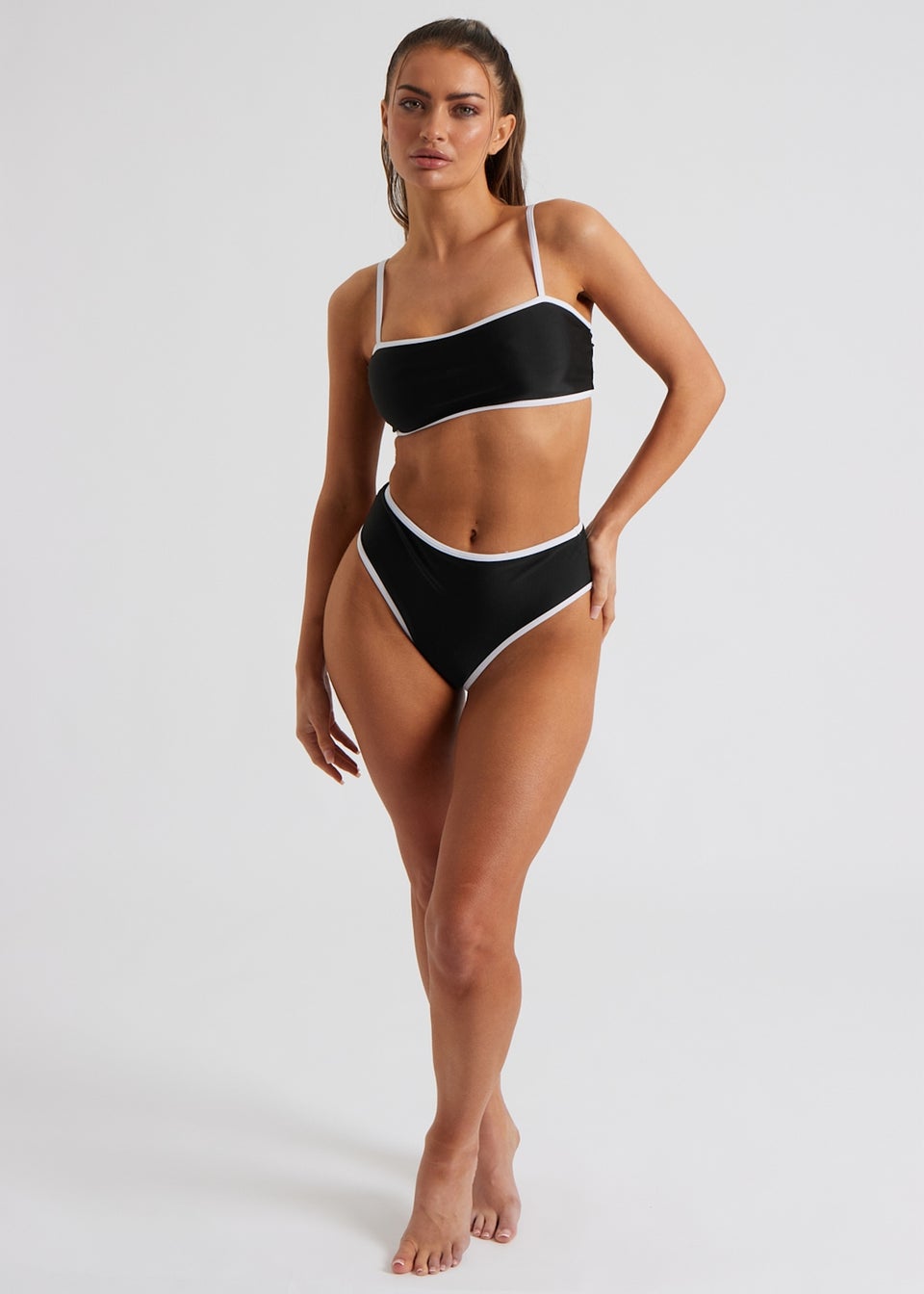 Urban Bliss Black Contrast Bikini Bottom