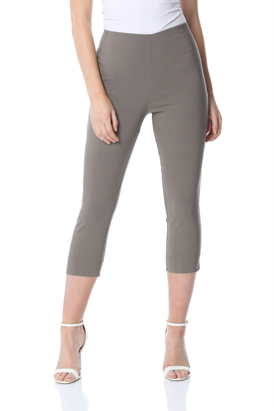 Roman Chocolate Cropped Stretch Trouser Capri Summer Leggings 3/4 Pedal Pushers