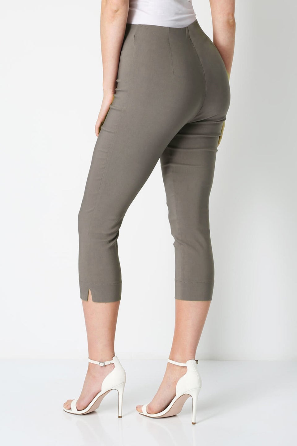 Roman Chocolate Cropped Stretch Trouser Capri Summer Leggings 3/4 Pedal Pushers