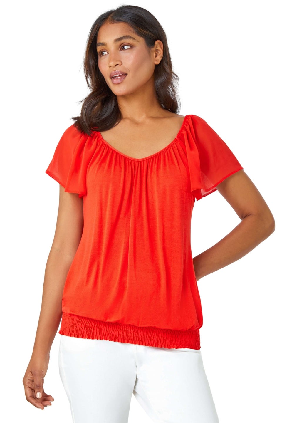 Orange chiffon top outlet
