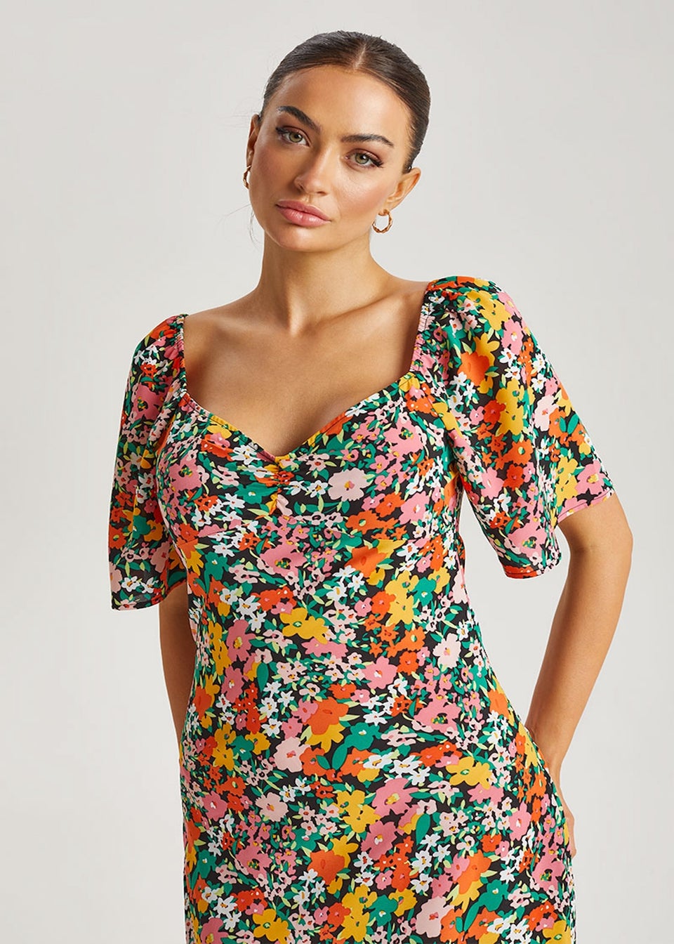 Urban Bliss Floral Angel Sleeve Maxi Dress