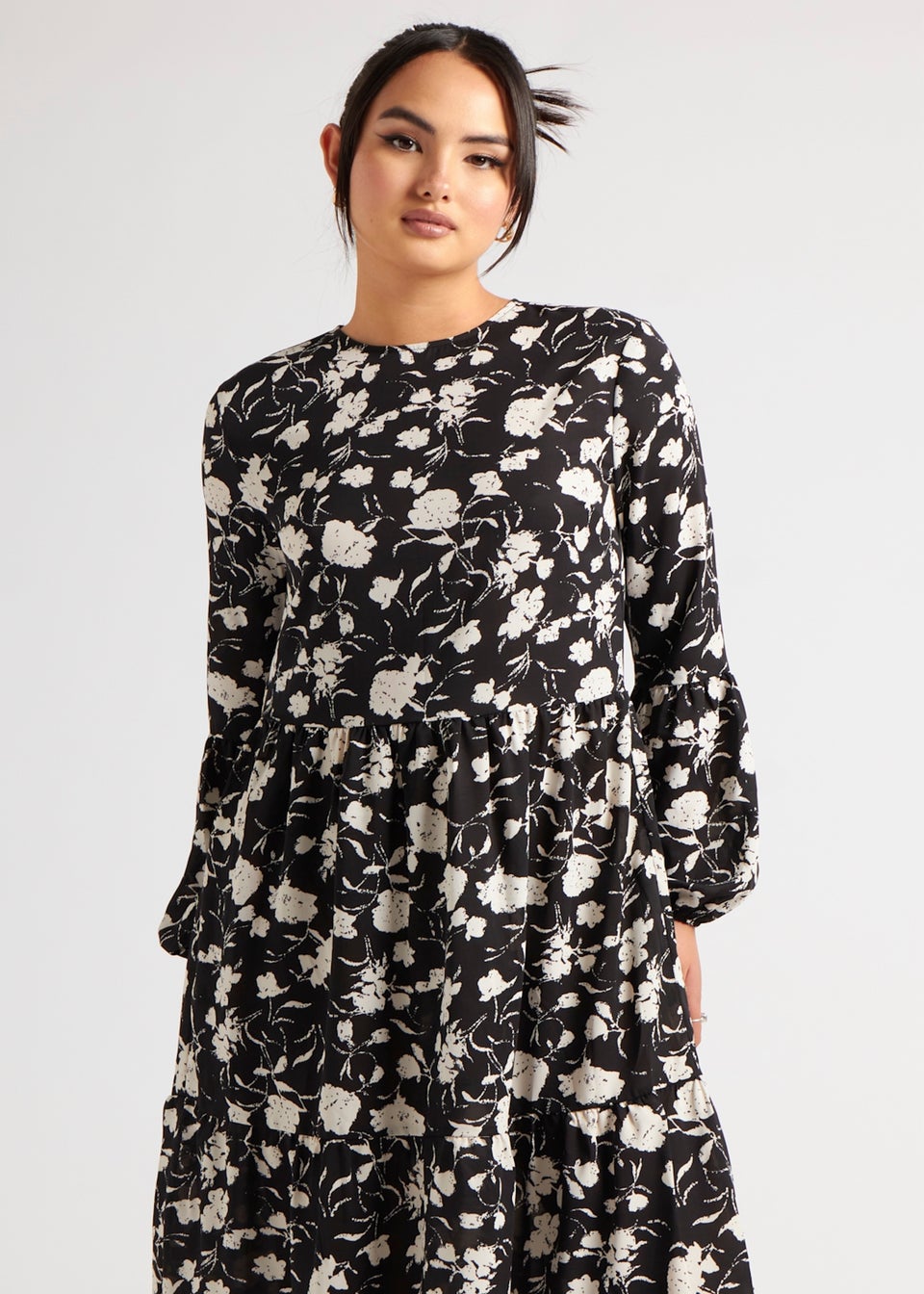 Urban Bliss Black Floral Smock Dress