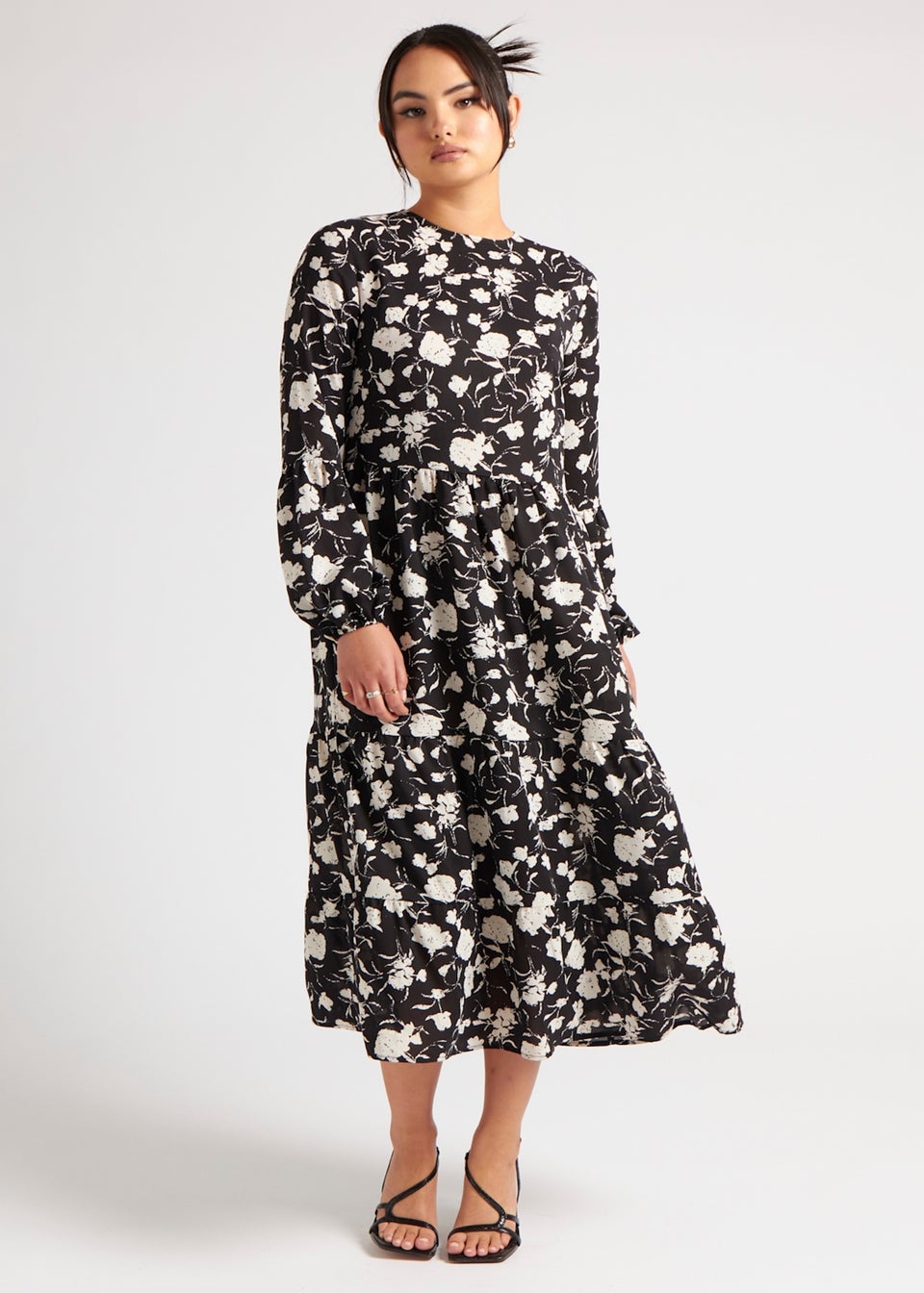 Urban Bliss Black Floral Smock Dress