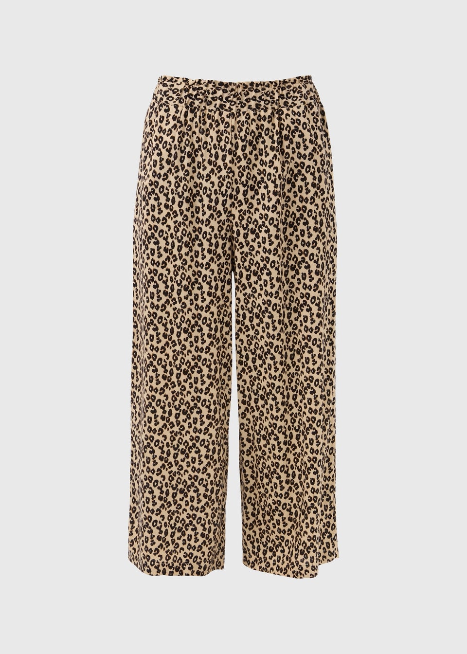 Brown Leopard Print Wide Leg Trousers