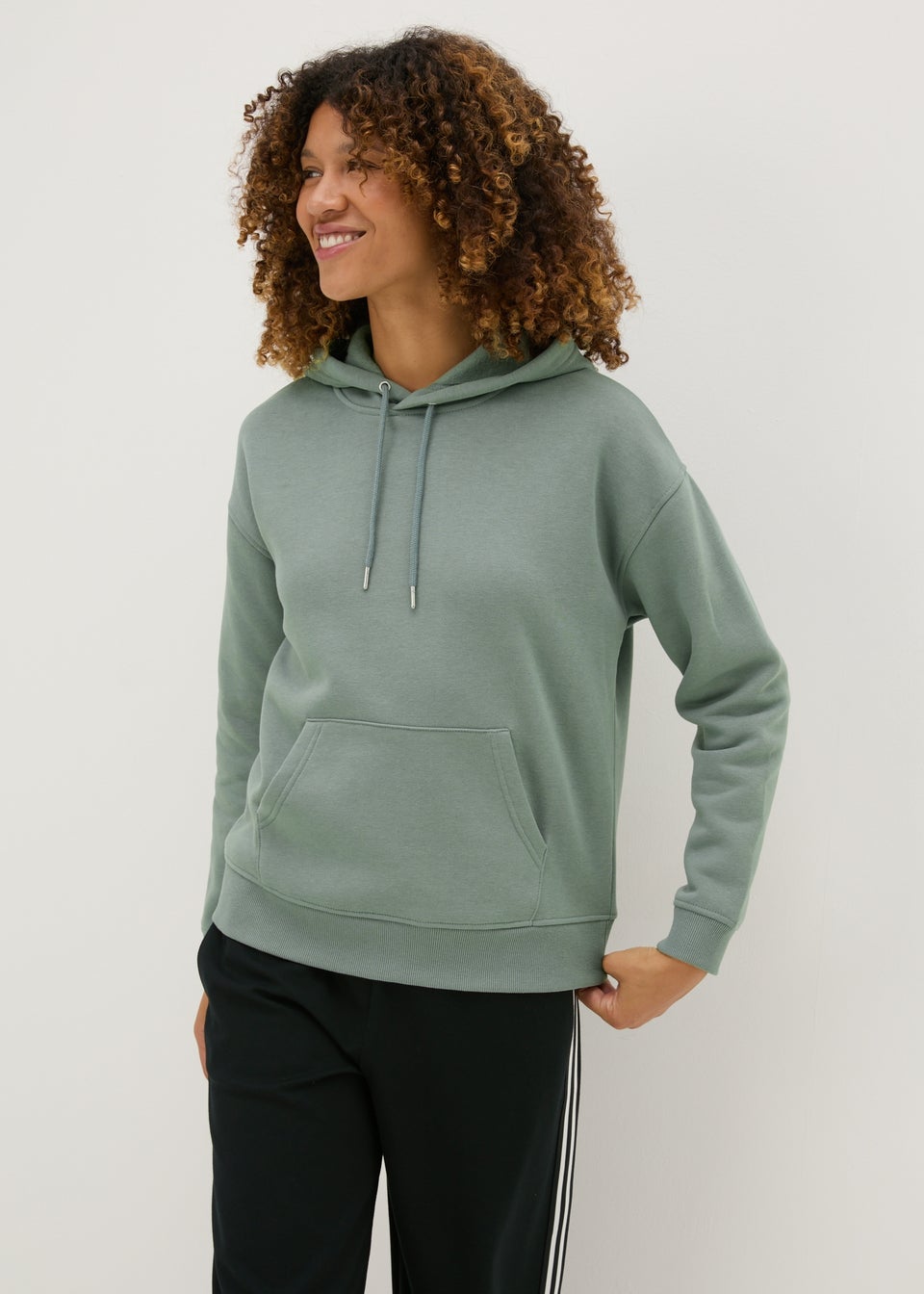 Khaki Basic Hoodie Matalan