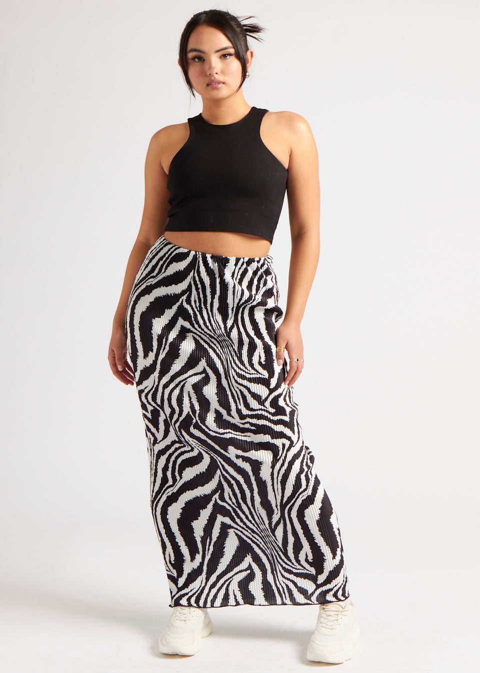 Black zebra print skirt store