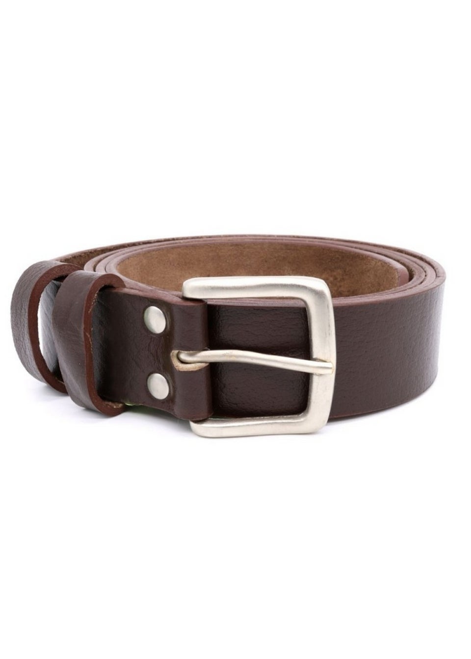 Duke Brown Liam Kingsize Square Buckle Leather Belt
