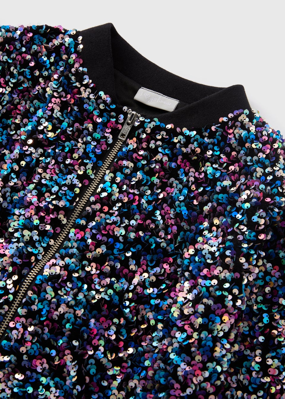 Girls Multicolour Sequin Bomber Jacket 7 15yrs Matalan