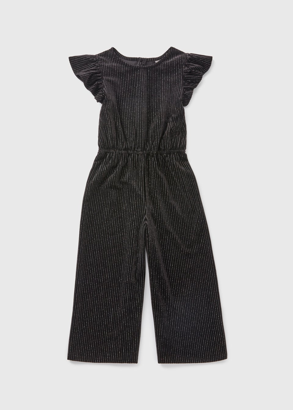 Girls Black Velour Jumpsuit 7 15yrs Matalan