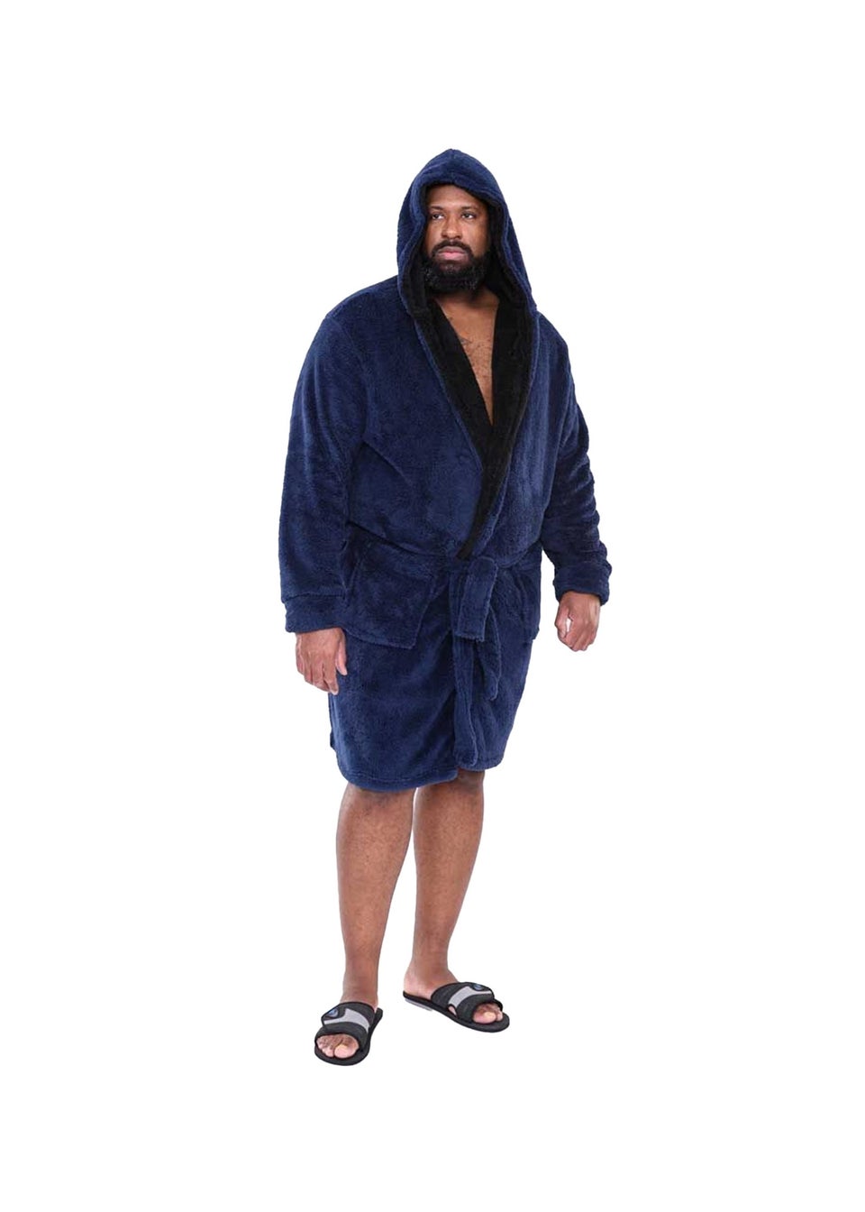 Duke Navy Newquay Kingsize Hooded Dressing Gown