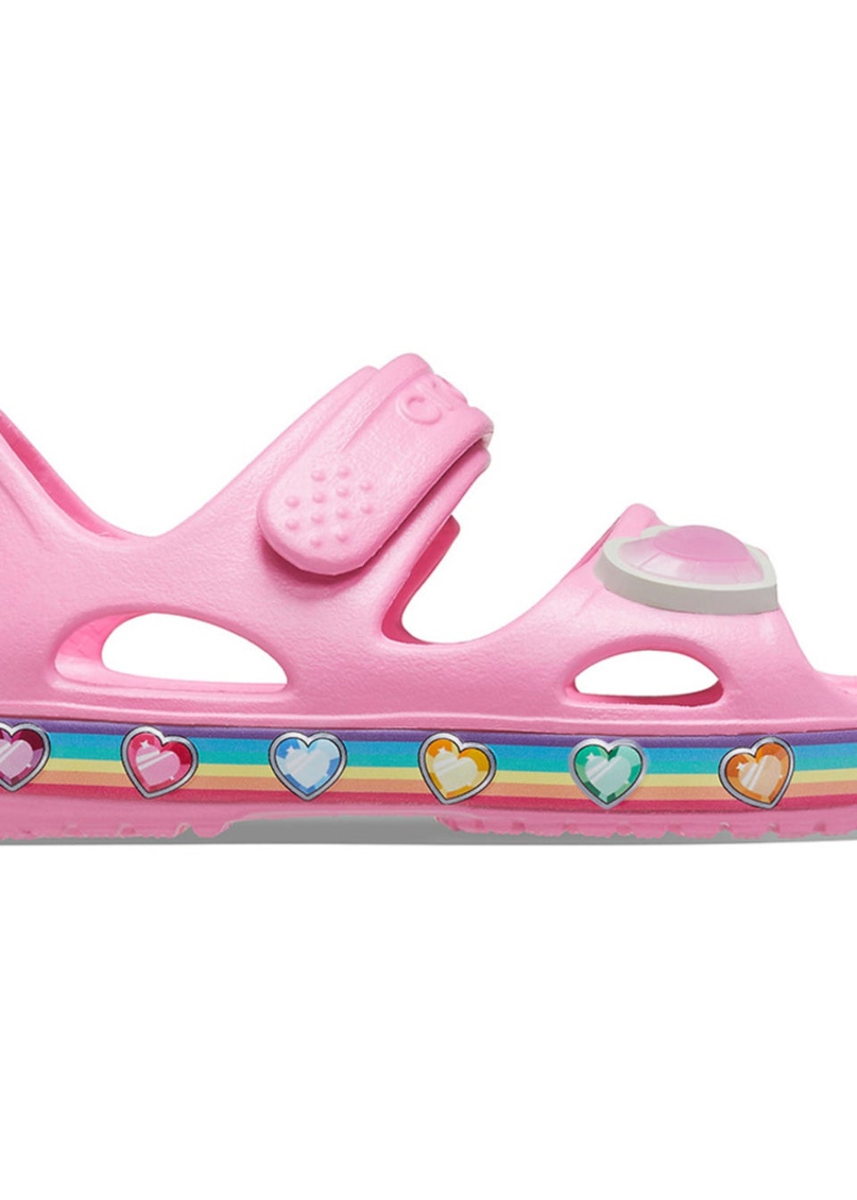 Pink rainbow crocs best sale