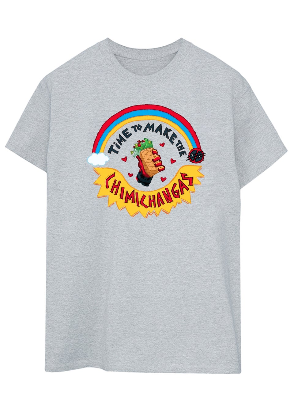 Marvel Deadpool & Wolverine Chimichangas Men Heather Grey T-Shirt